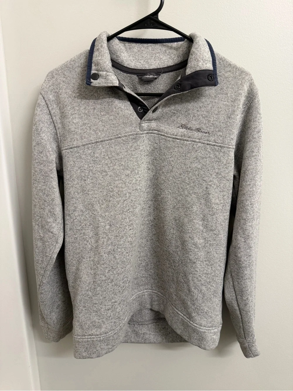 Eddie Bauer Gray Quarter-Snap Fleece Pullover